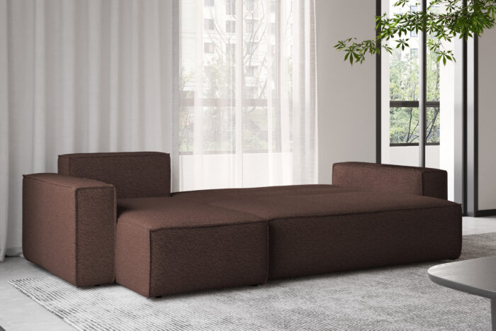 Ecksofa mit schlaffunktion und bettkasten, Ecksofa L-Form, Eckcouch L-Form BEST stoff Abriamo