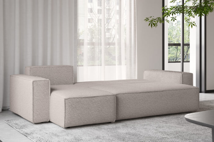 Ecksofa mit schlaffunktion und bettkasten, Ecksofa L-Form, Eckcouch L-Form BEST stoff Abriamo