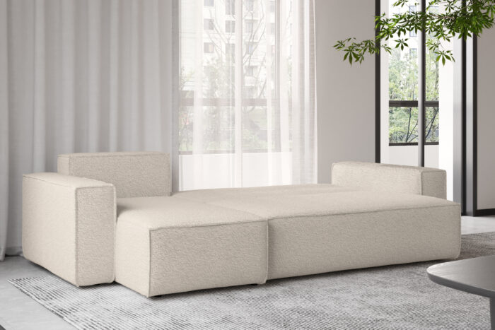 Ecksofa mit schlaffunktion und bettkasten, Ecksofa L-Form, Eckcouch L-Form BEST stoff Abriamo