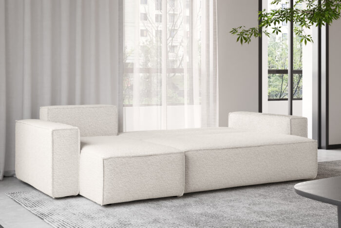 Ecksofa mit schlaffunktion und bettkasten, Ecksofa L-Form, Eckcouch L-Form BEST stoff Abriamo