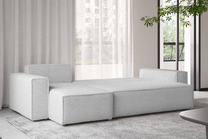 Ecksofa mit schlaffunktion und bettkasten, Ecksofa L-Form, Eckcouch L-Form BEST stoff Abriamo
