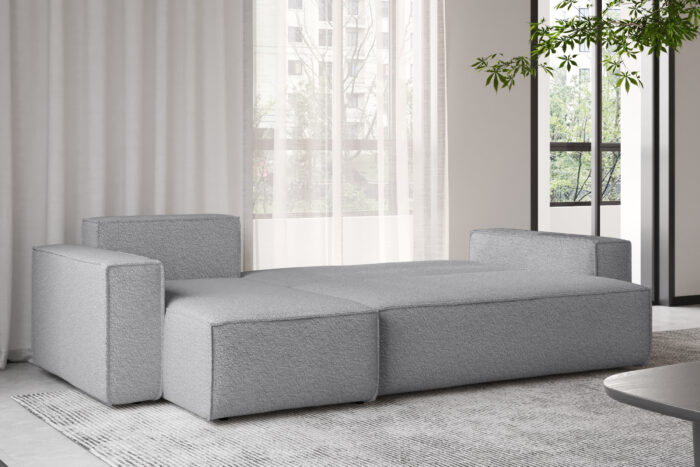 Ecksofa mit schlaffunktion und bettkasten, Ecksofa L-Form, Eckcouch L-Form BEST stoff Abriamo