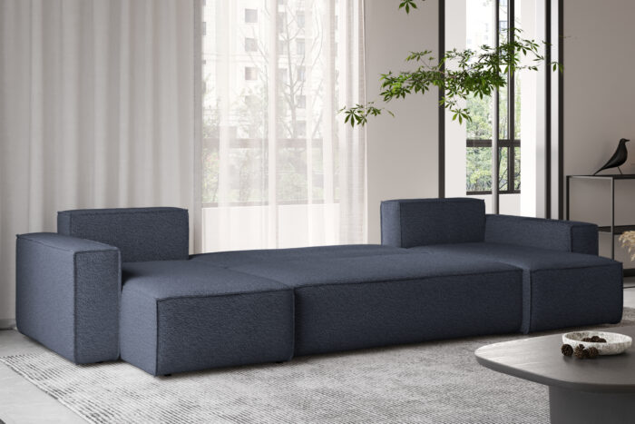 Ecksofa mit schlaffunktion und bettkasten, Sofa U-form, Couch U-form BEST stoff Abriamo