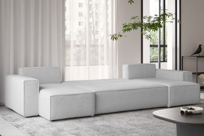 Ecksofa mit schlaffunktion und bettkasten, Sofa U-form, Couch U-form BEST stoff Abriamo