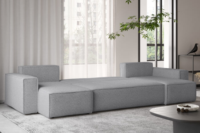Ecksofa mit schlaffunktion und bettkasten, Sofa U-form, Couch U-form BEST stoff Abriamo