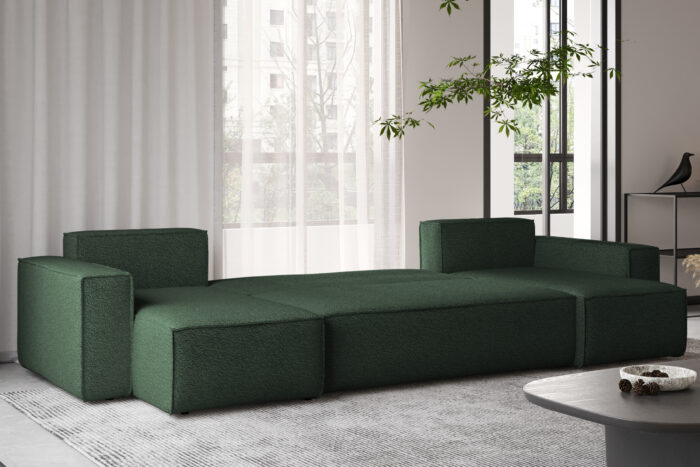 Ecksofa mit schlaffunktion und bettkasten, Sofa U-form, Couch U-form BEST stoff Abriamo