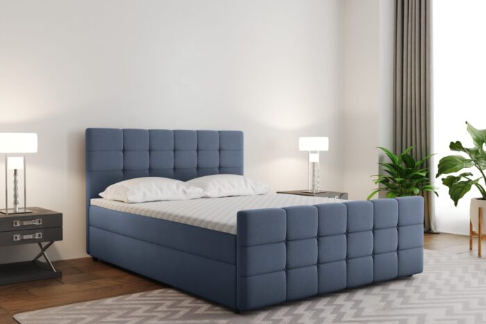 Boxspringbett mit bettkasten und matratze, GesteppteBett, Schlafzimmerbett - MARIN