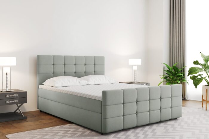 Boxspringbett mit bettkasten und matratze, GesteppteBett, Schlafzimmerbett - MARIN