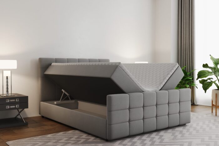 Boxspringbett mit bettkasten und matratze, GesteppteBett, Schlafzimmerbett - MARIN