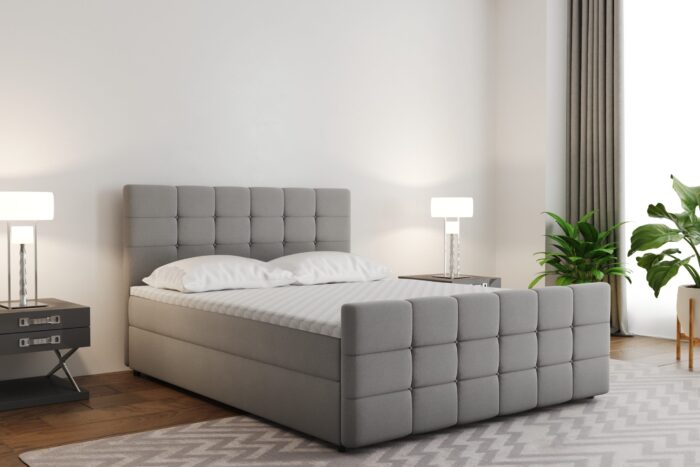 Boxspringbett mit bettkasten und matratze, GesteppteBett, Schlafzimmerbett - MARIN