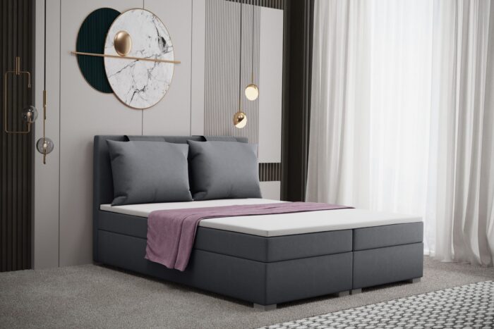 Boxspringbett mit bettkasten und matratze, Schlafzimmerbett - TERAMO