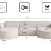 Ecksofa, Sofa U form, Couch U form MODENA STUDIO stoff Verita