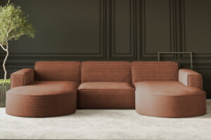 Ecksofa Designer MODENA U STUDIO stoff Dicker cord Poso