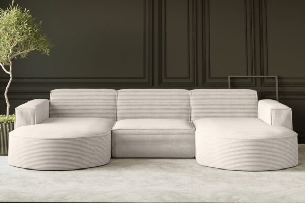 Ecksofa Designer MODENA U STUDIO stoff Dicker cord Poso