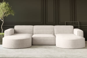 Ecksofa Designer MODENA U STUDIO stoff Dicker cord Poso