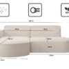 Ecksofa, Sofa L form, Couch L form MODENA STUDIO stoff Verita