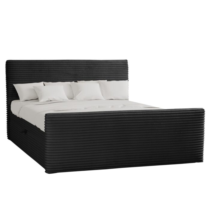 Boxspringbett mit bettkasten und topper TRENTO stoff Plüsch Cord