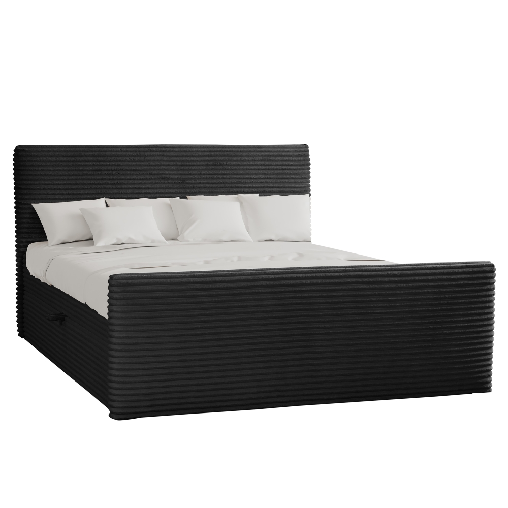 Boxspringbett mit bettkasten und topper TRENTO stoff Plüsch Cord – Bild 13