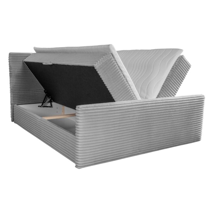 Boxspringbett mit bettkasten und topper TRENTO stoff Plüsch Cord