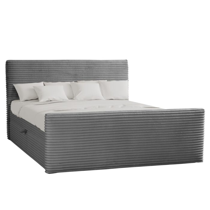 Boxspringbett mit bettkasten und topper TRENTO stoff Plüsch Cord