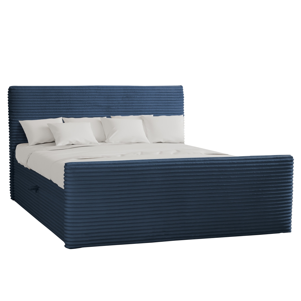 Boxspringbett mit bettkasten und topper TRENTO stoff Plüsch Cord – Bild 9