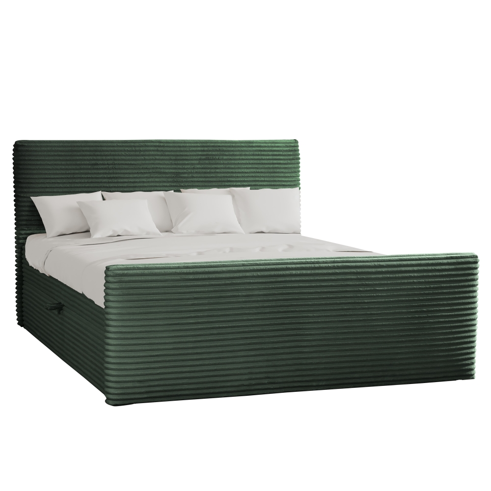 Boxspringbett mit bettkasten und topper TRENTO stoff Plüsch Cord – Bild 10