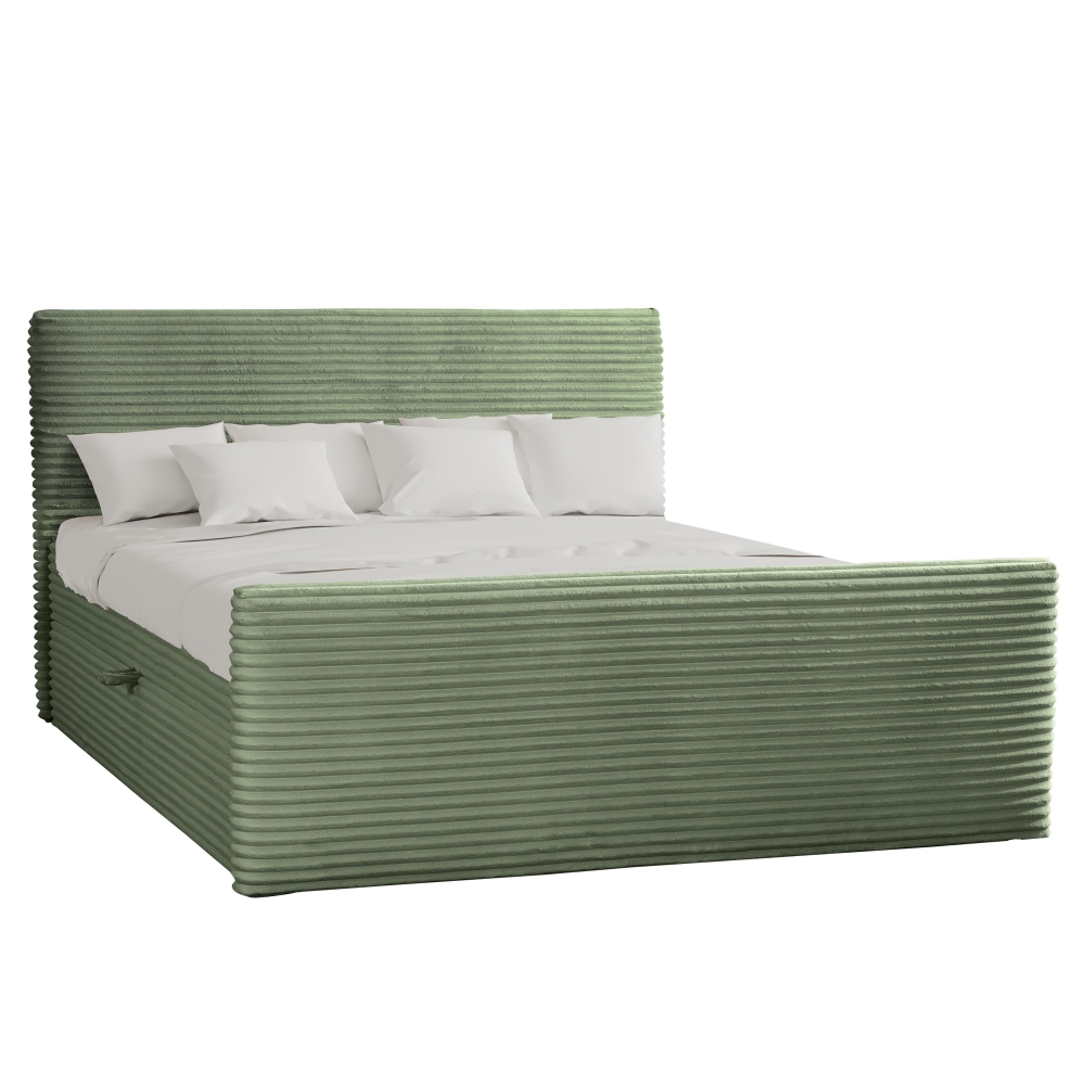 Boxspringbett mit bettkasten und topper TRENTO stoff Plüsch Cord – Bild 5