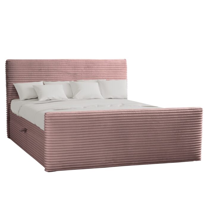 Boxspringbett mit bettkasten und topper TRENTO stoff Plüsch Cord