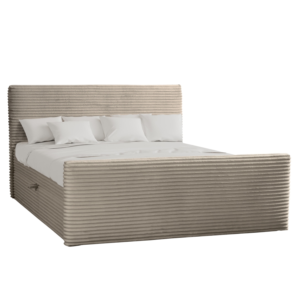 Boxspringbett mit bettkasten und topper TRENTO stoff Plüsch Cord – Bild 3