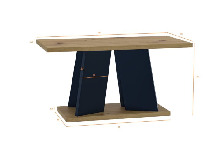 Kaffetisch Couchtisch Tisch MUFO 110x70x60cm