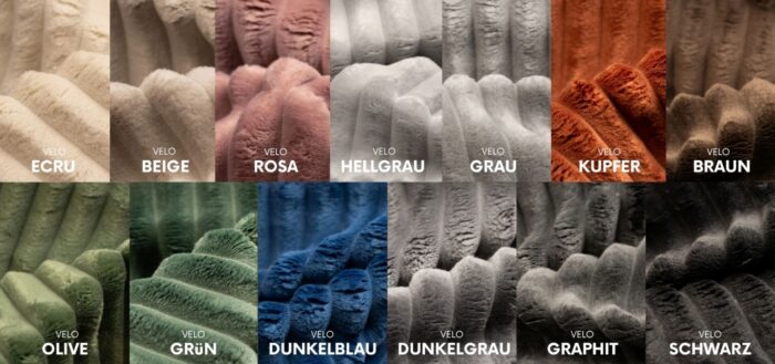 Boxspringbett mit bettkasten und topper TRENTO stoff Plüsch Cord