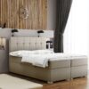 Boxspringbett mit matratze und bettkasten, Schlafbett LINDT stoff Velvet