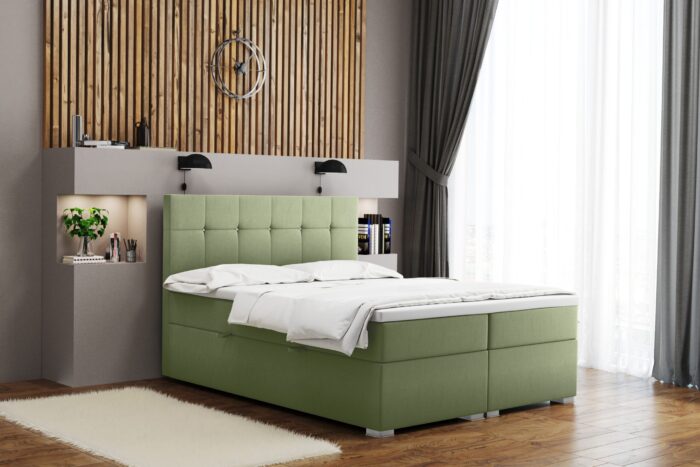 Boxspringbett mit matratze und bettkasten, Schlafbett LINDT stoff Velvet