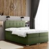 Boxspringbett mit matratze und bettkasten, Schlafbett LINDT stoff Velvet