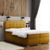 Boxspringbett mit matratze und bettkasten, Schlafbett LINDT stoff Velvet