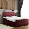 Boxspringbett mit matratze und bettkasten, Schlafbett LINDT stoff Velvet