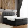 Boxspringbett mit matratze und bettkasten, Schlafbett LINDT stoff Velvet