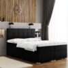 Boxspringbett mit matratze und bettkasten, Schlafbett LINDT stoff Velvet
