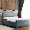 Boxspringbett mit matratze und bettkasten, Schlafbett LINDT stoff Velvet
