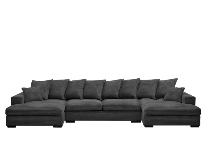 Ecksofa mit schlaffunktion und bettkasten, Sofa U-form, Couch U-form Gabon stoff Zoom