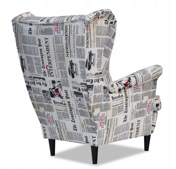 104d74618ae25fd3dbb6ef6a0b5b4e0b-1.jpg Ohrensessel Sessel alte Zeitung Motiv schwarz und weiß PRINT