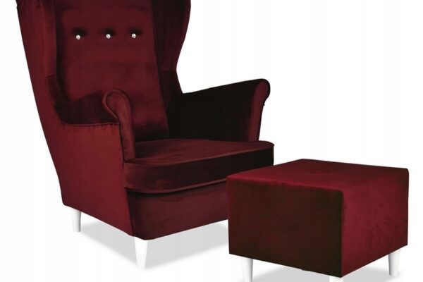 2fecf5fda3eadeab43eca78a5f85ab74-1-2.jpg Ohrensessel Sessel mit Fußstütze rubinrot MOTEL RECEPTIONS