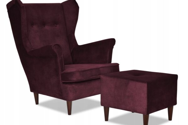 515fd68256adfde3ad0b43b8252bd0ac-1-2.jpg Ohrensessel Sessel mit Fußstütze dunkle Pflaume COMPLET LUX