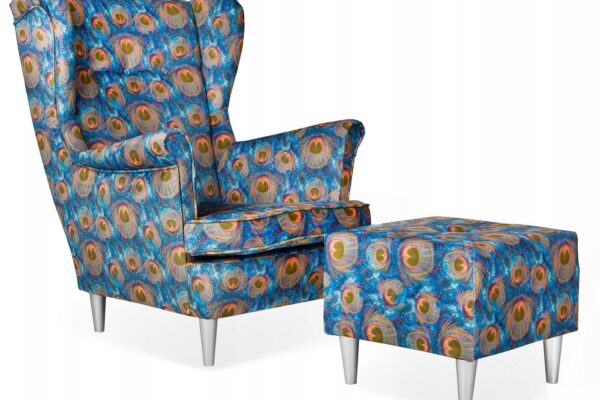 54d561559c701ed4e1de0df314aea9cc-1.jpg Ohrensessel Sessel mit Fußstütze gemusterte Farbe PAVONE 2