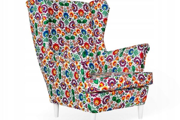 5ddce56fc213665c6a082e72643ed408-1.jpg Ohrensessel Stuhl FOLK Motiv kleine Blumen COLOUR