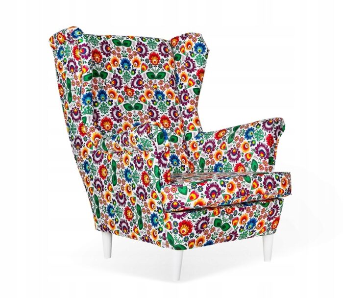 5ddce56fc213665c6a082e72643ed408-1.jpg Ohrensessel Stuhl FOLK Motiv kleine Blumen COLOUR