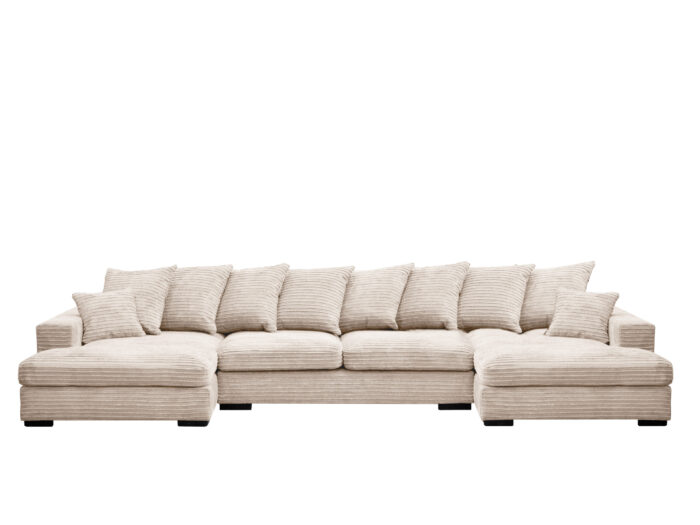 Ecksofa mit schlaffunktion und bettkasten, Sofa U-form, Couch U-form Gabon stoff Zoom