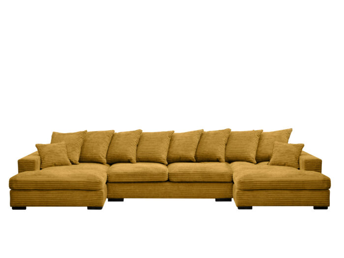 Ecksofa mit schlaffunktion und bettkasten, Sofa U-form, Couch U-form Gabon stoff Zoom