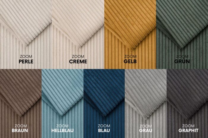 Ecksofa mit schlaffunktion und bettkasten, Sofa U-form, Couch U-form Gabon stoff Zoom