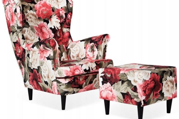 a2d81d3a672af1cdeddb8aefb6950cd7-1.jpg Ohrensessel-Sessel mit floralem Hocker im englischen Stil